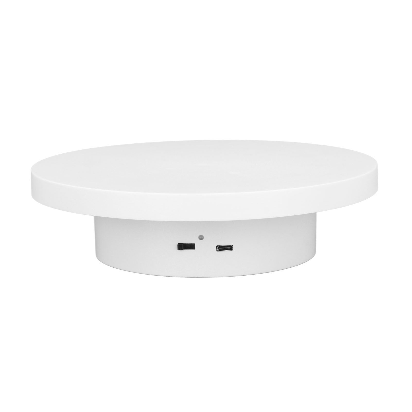White Automatic 360° Rotating Display Turntable 3KG Load Bearing Electric Display Turntable Stand for Shop Diameter 15cm/6in