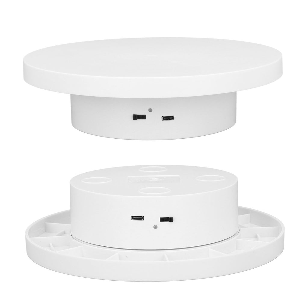 White Automatic 360° Rotating Display Turntable 3KG Load Bearing Electric Display Turntable Stand for Shop Diameter 15cm/6in