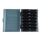 3 Times A Day 7 Day Pill Organizer 21 Grid Portable Pill Organizer Travel Medicine Container Black Black Shell