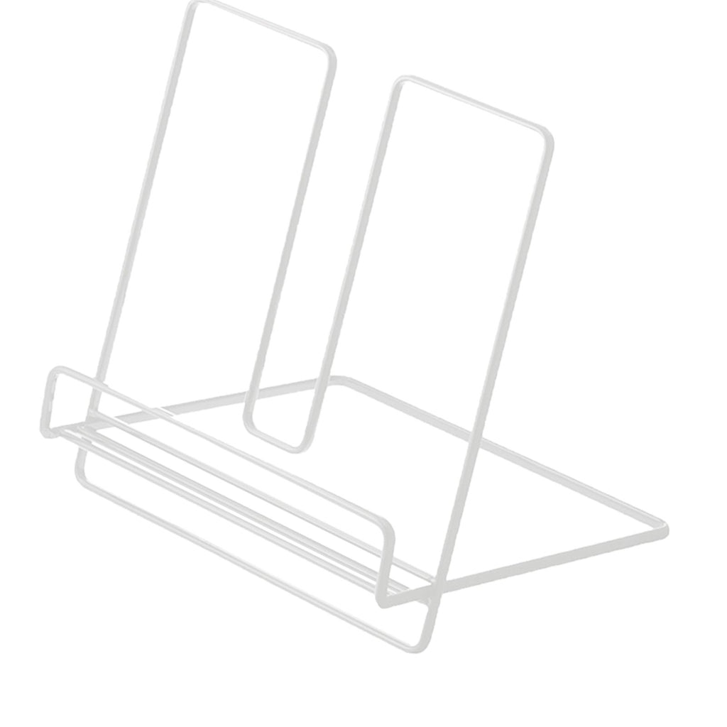 Foldable Iron Display Stand Multifunction Rust Prevention Simple Folding Book Stand for Kids White
