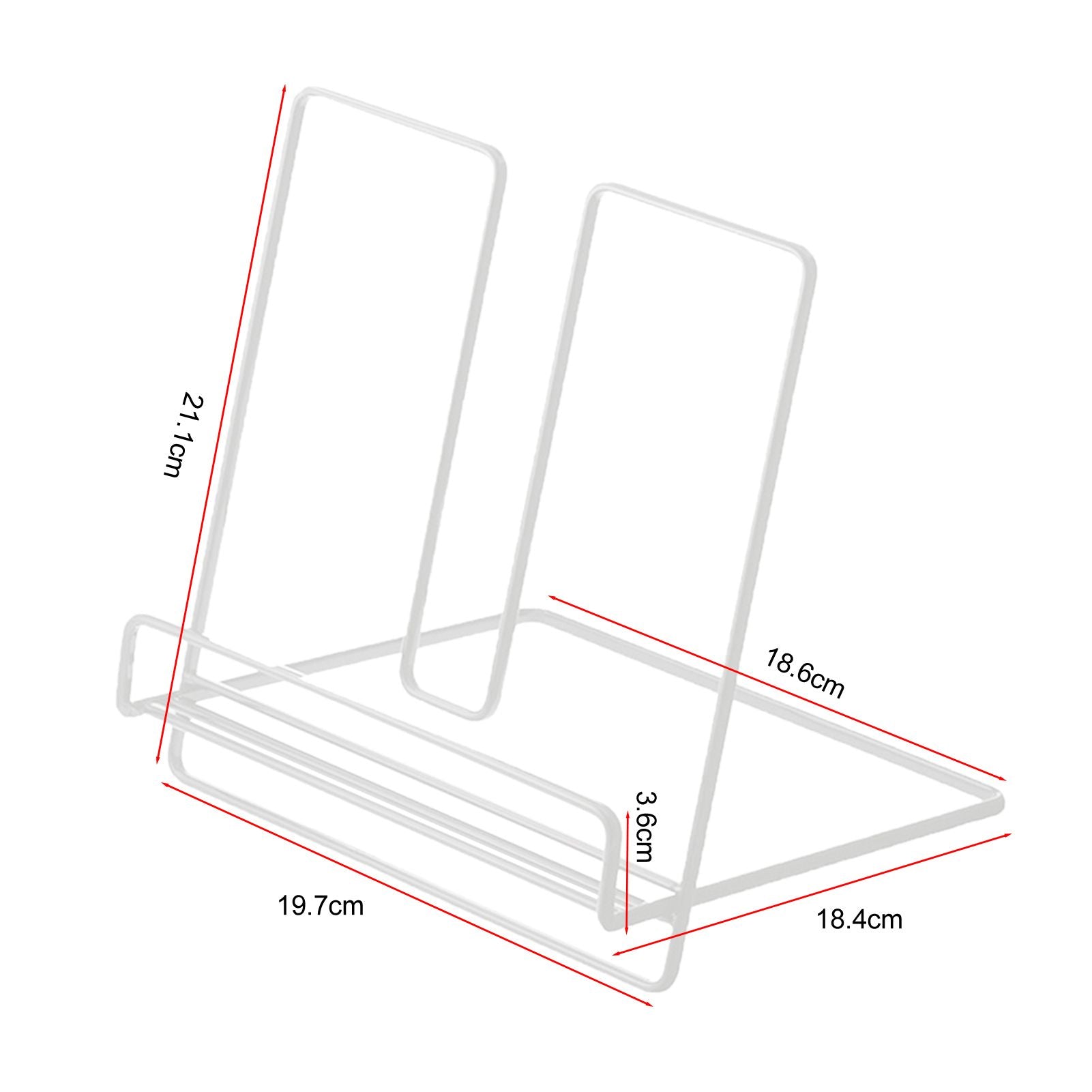 Foldable Iron Display Stand Multifunction Rust Prevention Simple Folding Book Stand for Kids White