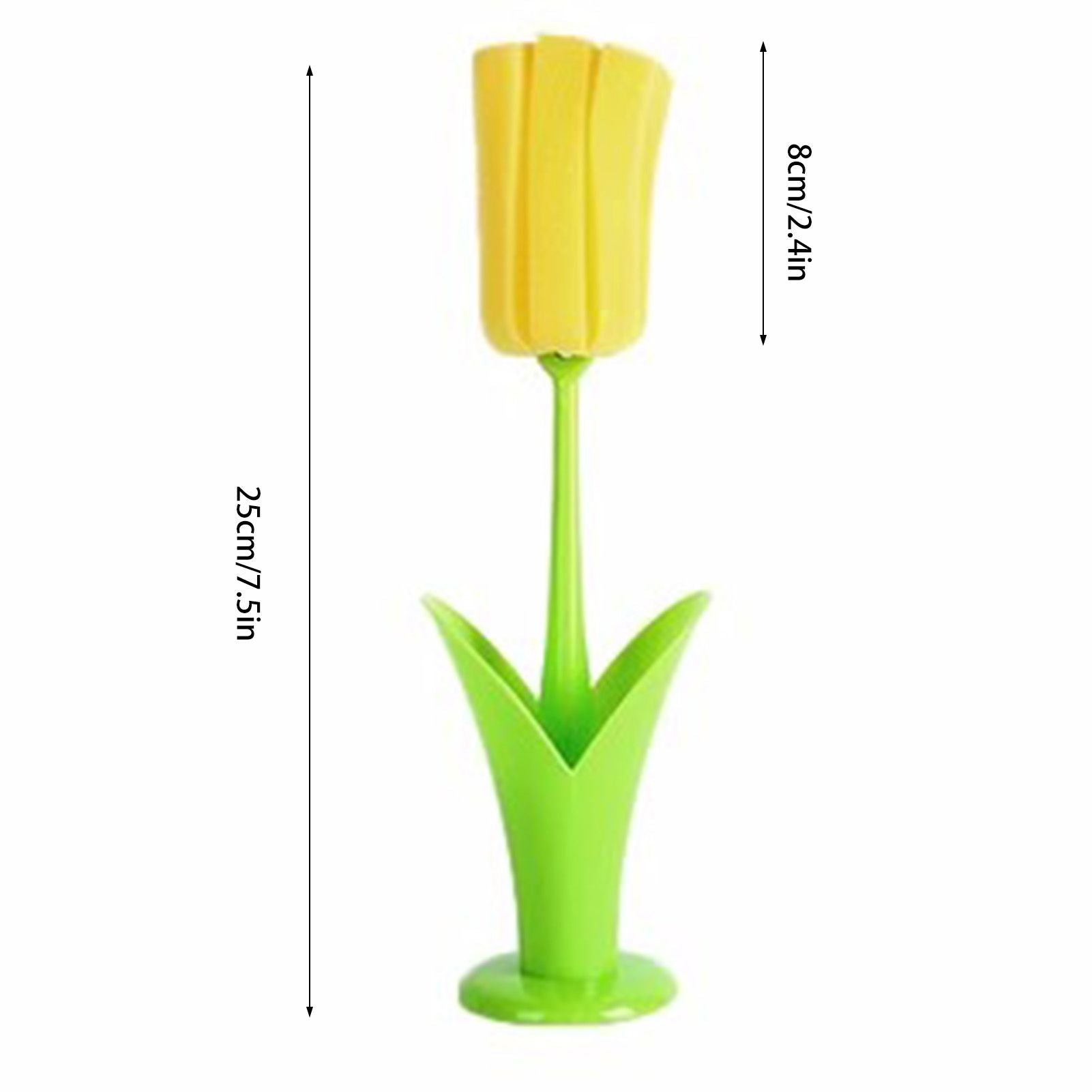 2PCS Sponge Cleaning Brush Long Handle Grip Cup Brush for Coffee Mugs Winebottle Baby Bottles Yellow