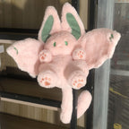 Plush Rabbit Doll Soft Cute PP Cotton Filling Wing Long Tail Design Stuffed Bunny Toy for Children Adults Pink