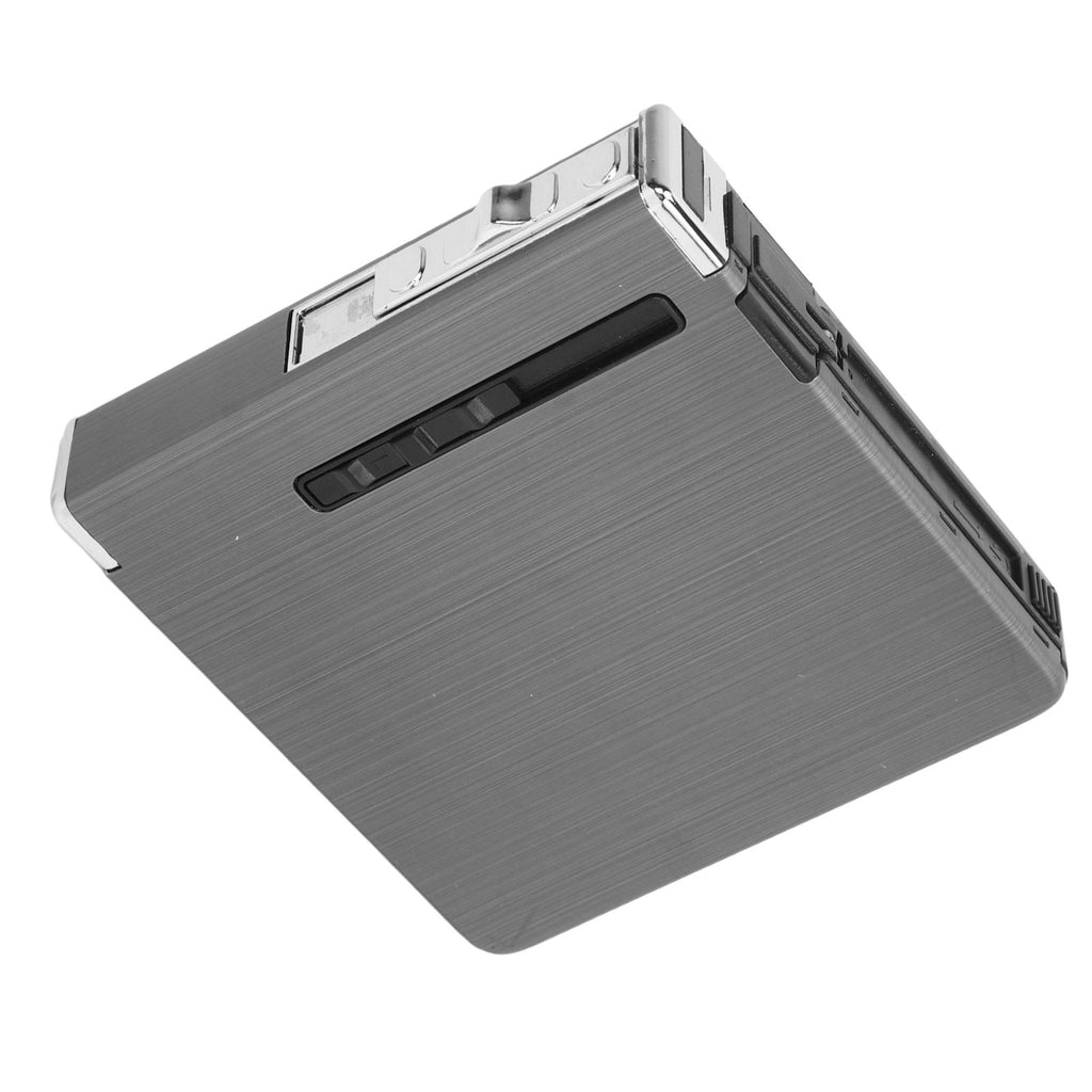 20 Regular Cigarettes Case Box USB Rechargeable Cigarette Case with Lighter for Men Women Ideal Gift for Smoker Black Wire Drawing