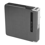 20 Regular Cigarettes Case Box USB Rechargeable Cigarette Case with Lighter for Men Women Ideal Gift for Smoker Black Wire Drawing