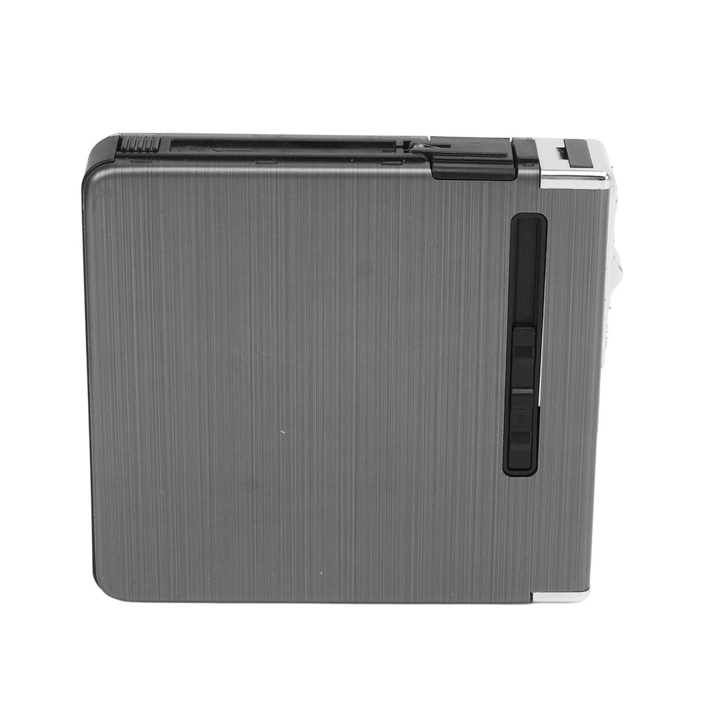 20 Regular Cigarettes Case Box USB Rechargeable Cigarette Case with Lighter for Men Women Ideal Gift for Smoker Black Wire Drawing