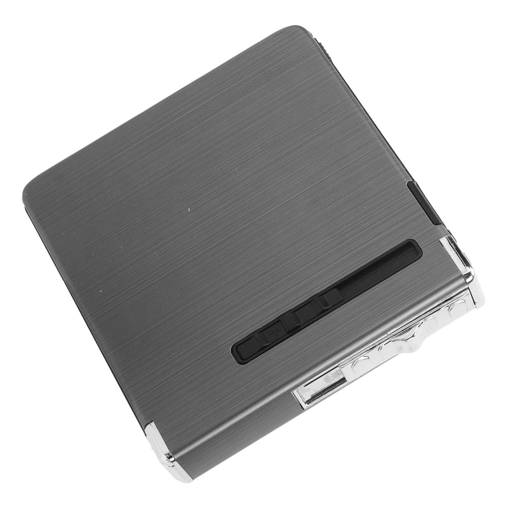 20 Regular Cigarettes Case Box USB Rechargeable Cigarette Case with Lighter for Men Women Ideal Gift for Smoker Black Wire Drawing