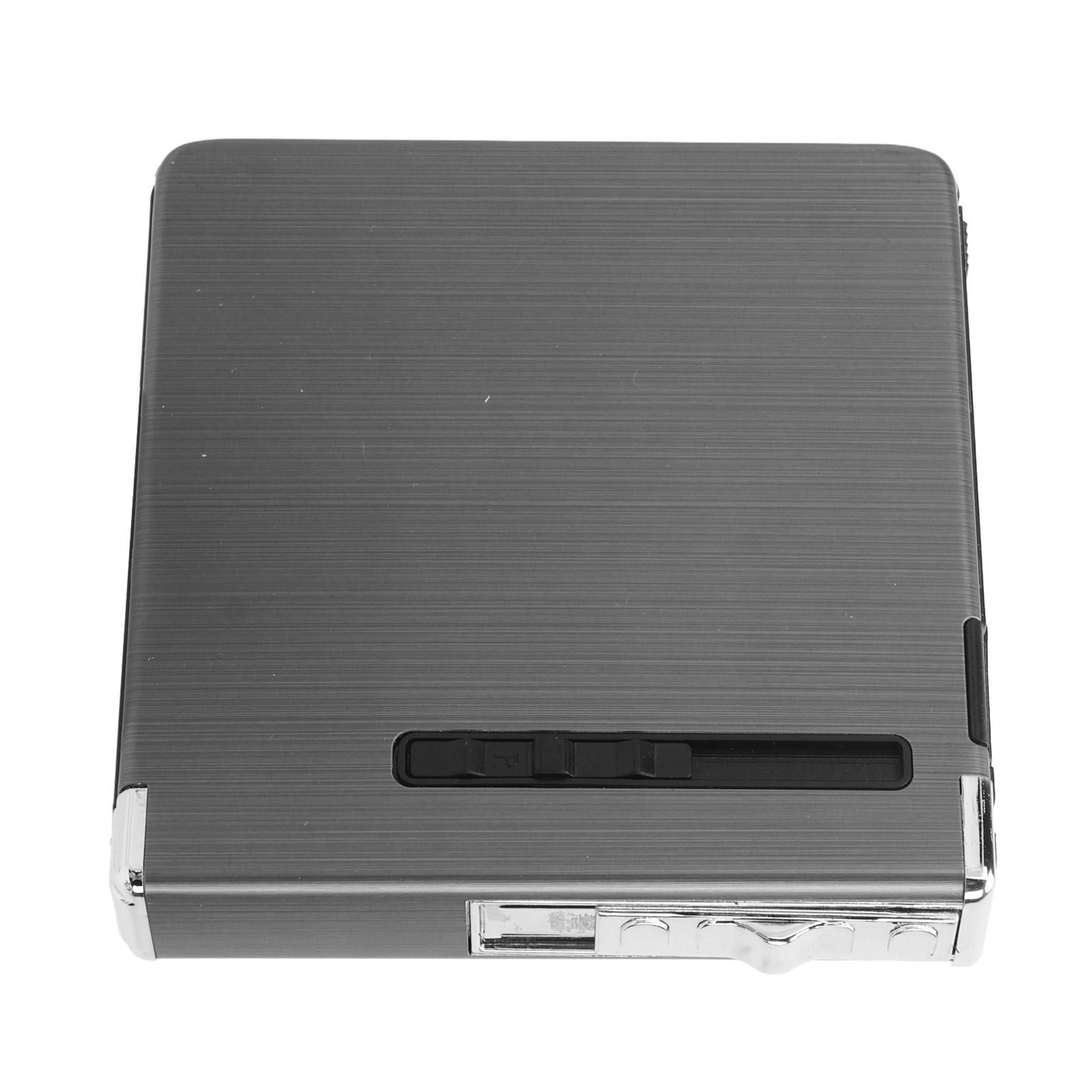 20 Regular Cigarettes Case Box USB Rechargeable Cigarette Case with Lighter for Men Women Ideal Gift for Smoker Black Wire Drawing
