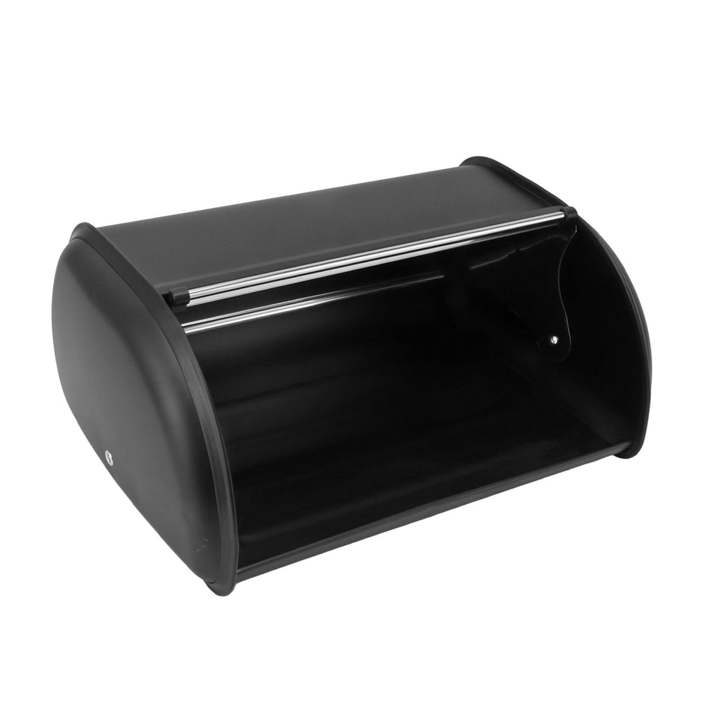 Iron Bread Bin Durable Bread Storage Container Mirror Polished Bread Bin Storage Case for Home Shop Office Black