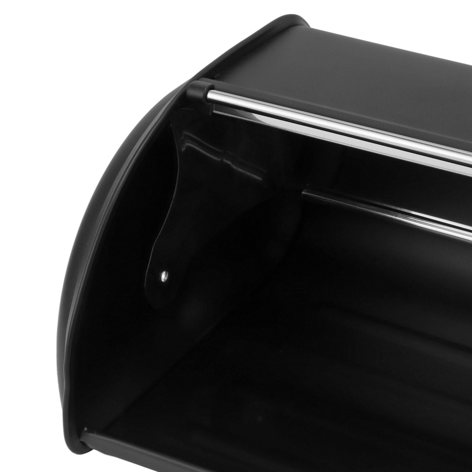Iron Bread Bin Durable Bread Storage Container Mirror Polished Bread Bin Storage Case for Home Shop Office Black