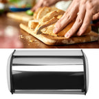 Iron Bread Bin Durable Bread Storage Container Mirror Polished Bread Bin Storage Case for Home Shop Office White
