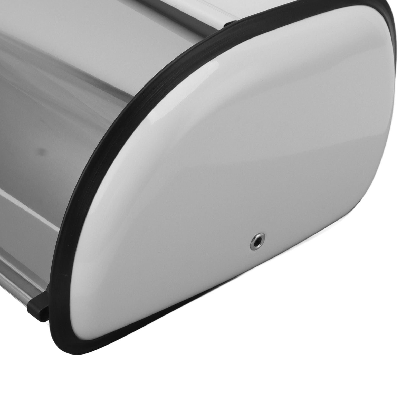 Iron Bread Bin Durable Bread Storage Container Mirror Polished Bread Bin Storage Case for Home Shop Office White
