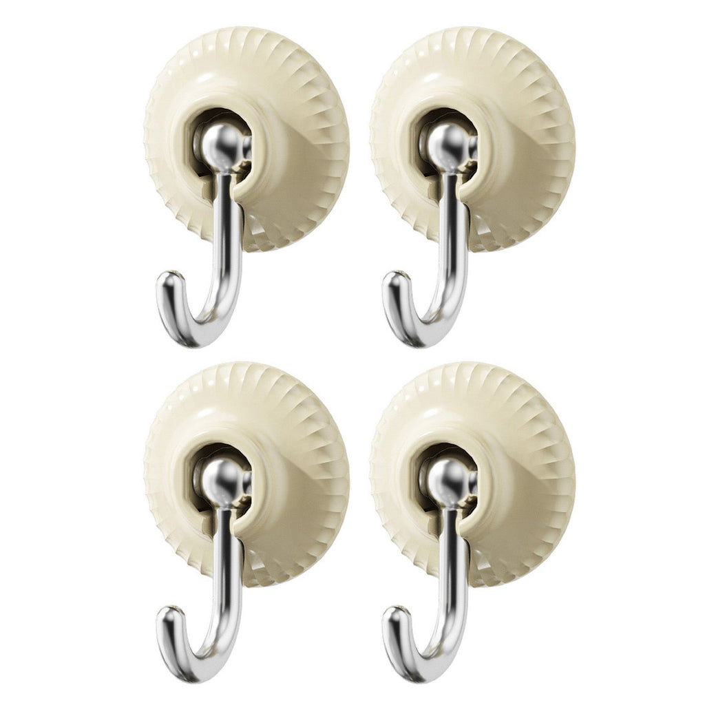 4pcs Adhesive Hooks Hole Free Round Hooks Bathroom Coat Heavy Duty Adhesive Hangers White