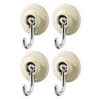 4pcs Adhesive Hooks Hole Free Round Hooks Bathroom Coat Heavy Duty Adhesive Hangers White
