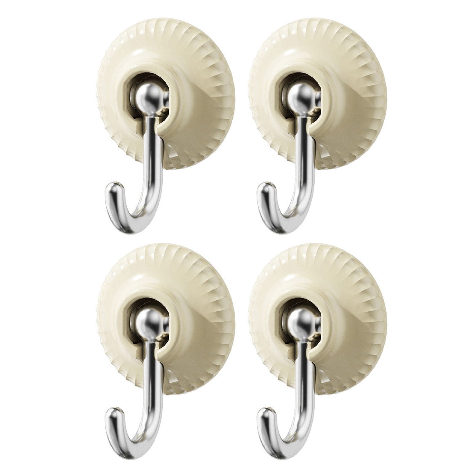 4pcs Adhesive Hooks Hole Free Round Hooks Bathroom Coat Heavy Duty Adhesive Hangers White