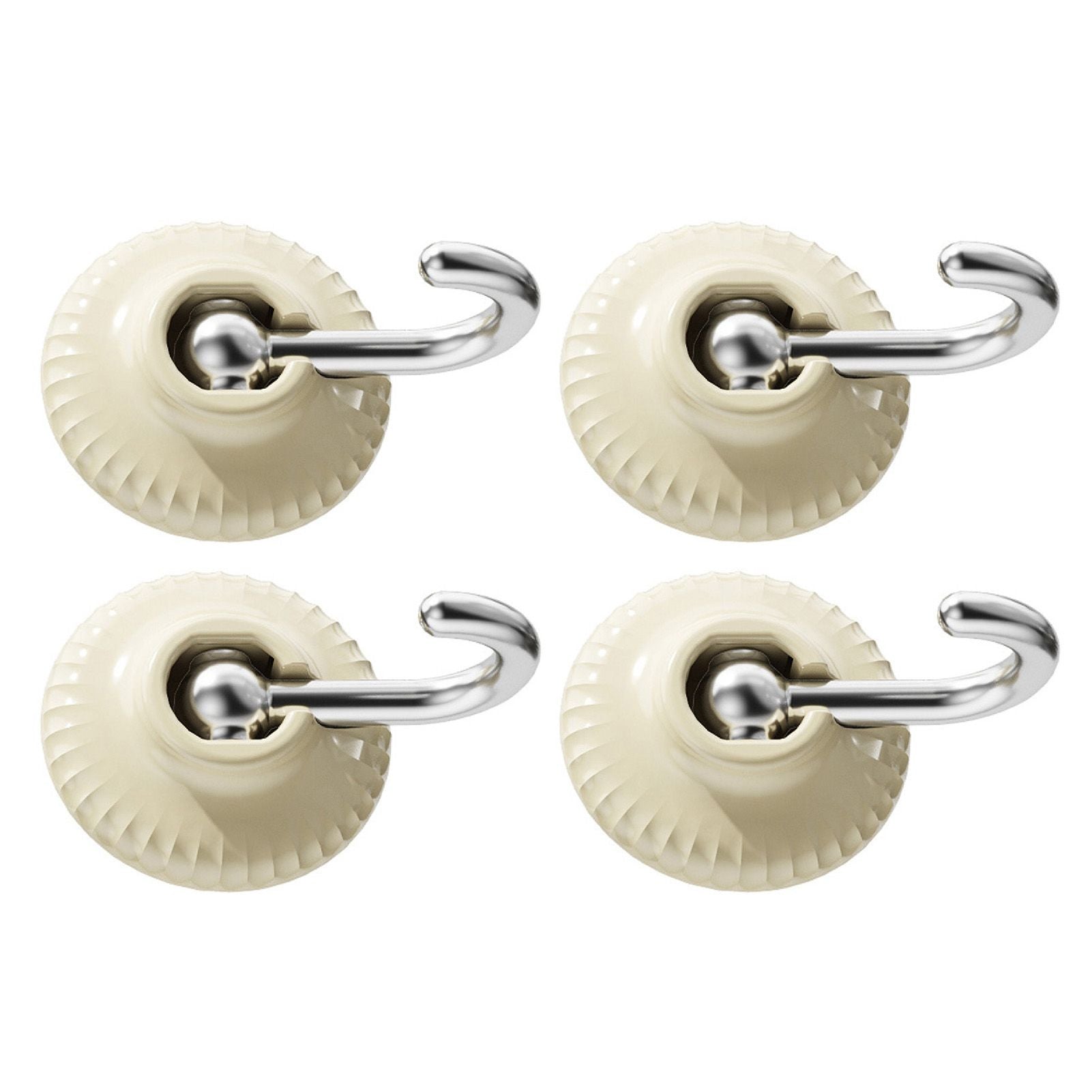 4pcs Adhesive Hooks Hole Free Round Hooks Bathroom Coat Heavy Duty Adhesive Hangers White