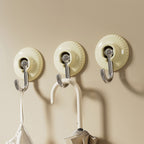 4pcs Adhesive Hooks Hole Free Round Hooks Bathroom Coat Heavy Duty Adhesive Hangers White