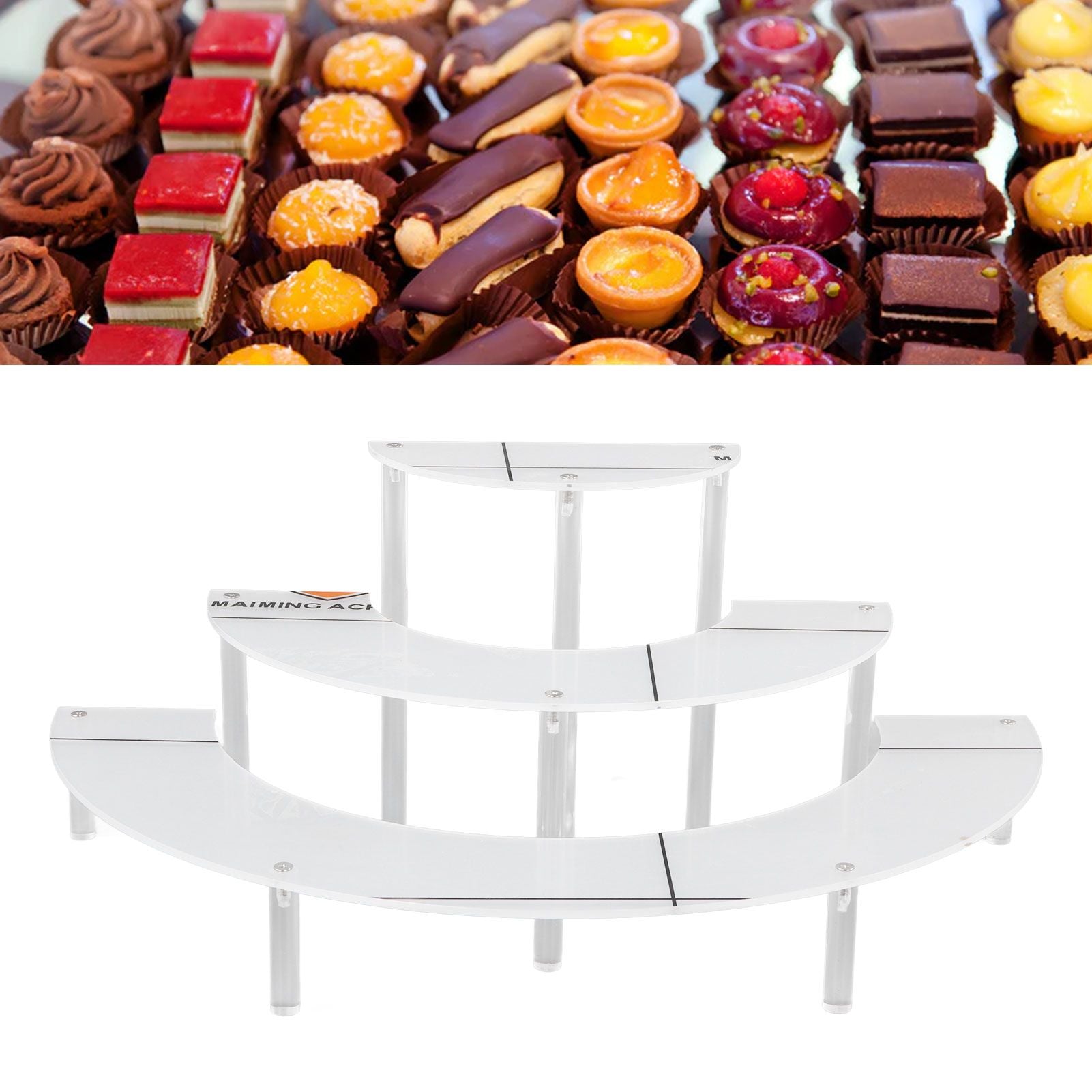 Acrylic Display Stand Transparent 3 Tiered Product Food Dessert Stand Round Display Riser Detachable Display Shelf for Home Restaurant Office Store