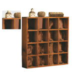 Wall Mounted Figures Display Shelves Rack Retro Wooden Figures Display Case for Home Bedroom 16 Grids