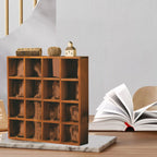 Wall Mounted Figures Display Shelves Rack Retro Wooden Figures Display Case for Home Bedroom 16 Grids