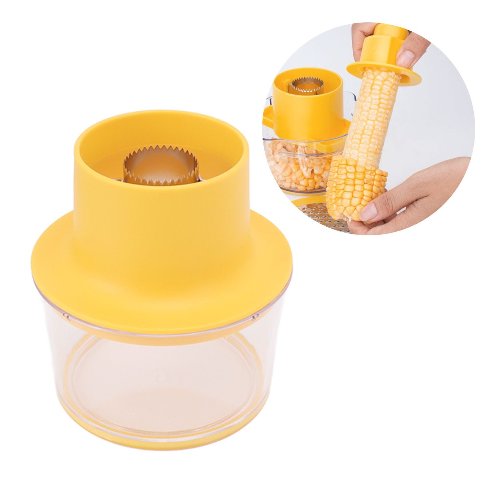 Corn Peeler 4 in 1 Multifunction Corn Stripper Stainless Steel Corn Sheller with Bowl and Grinding Cover