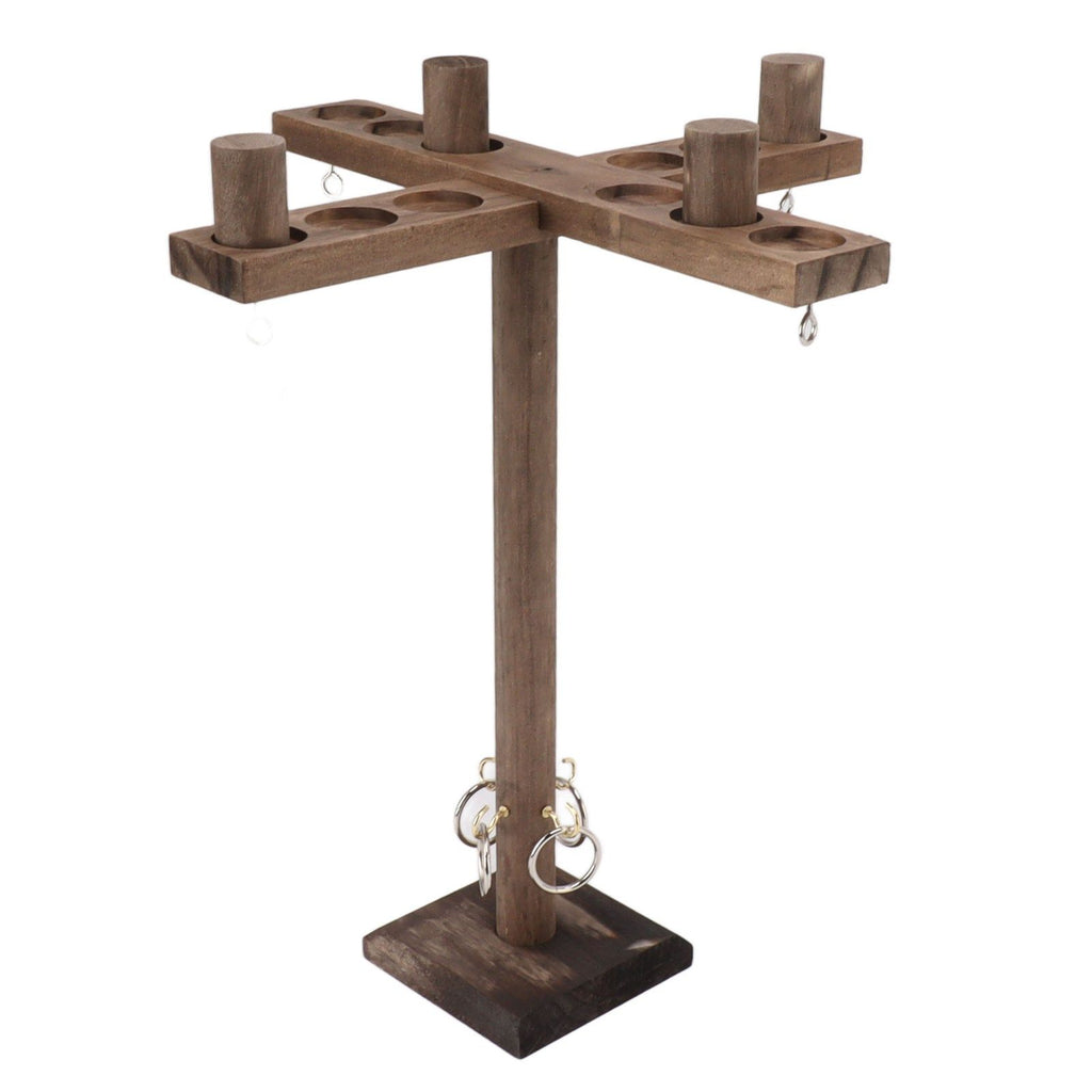 Hook and Ring Game for Four Players Wooden Hooks Fast Paced Interactive Game for Party Bar