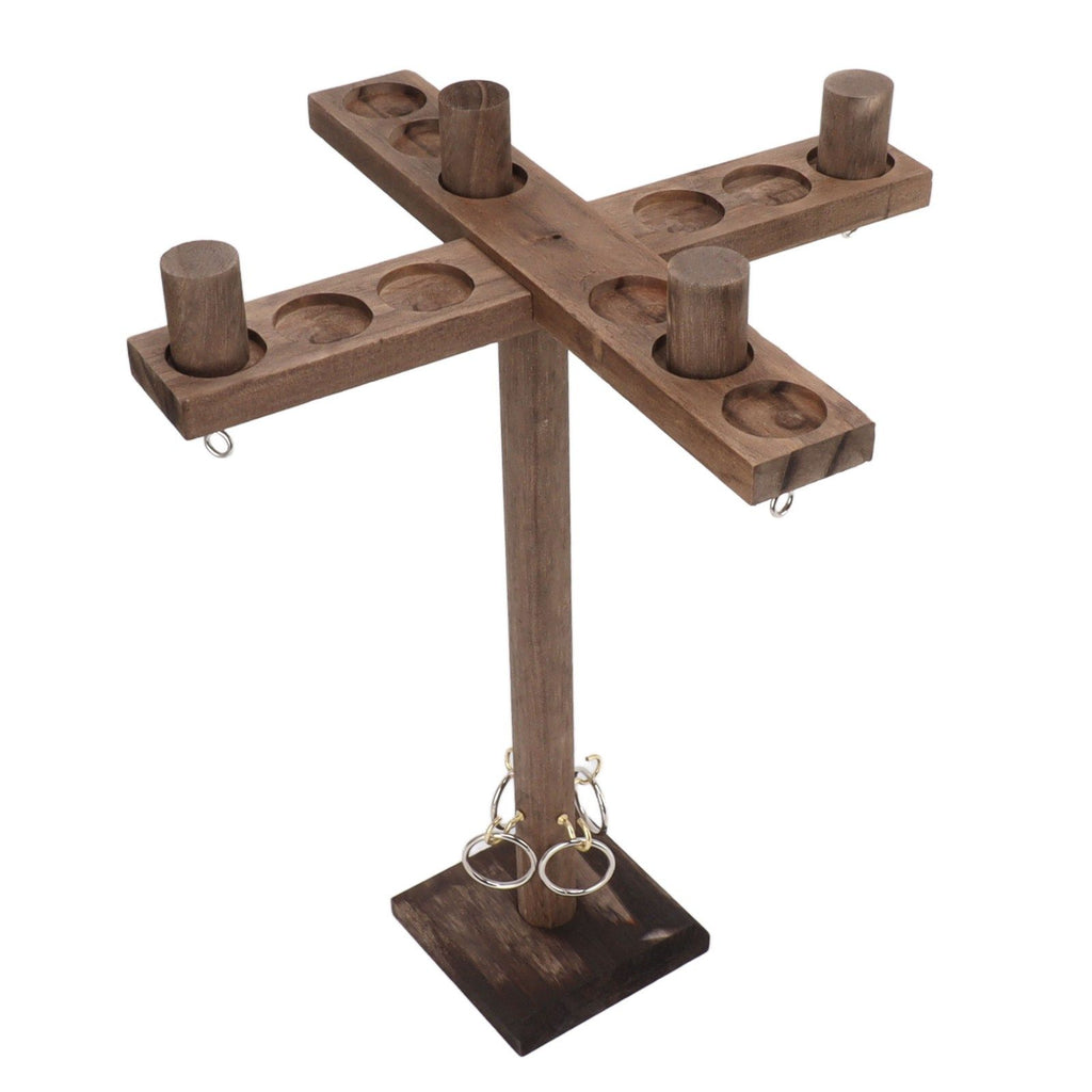 Hook and Ring Game for Four Players Wooden Hooks Fast Paced Interactive Game for Party Bar