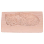Animal Cookie Mold Lovely Vivid Wooden Biscuit Press Stamp Easy Demoulding Smoothly Cookie Mold Cat