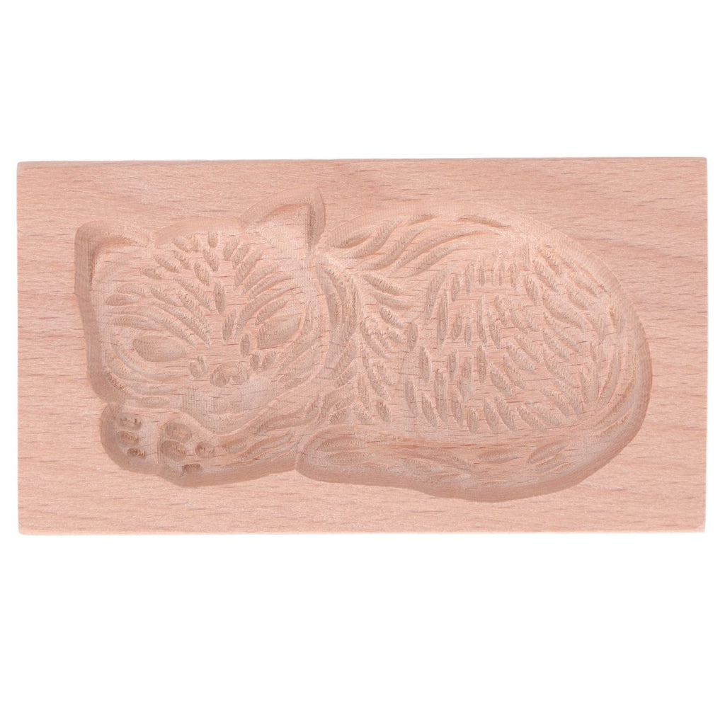 Animal Cookie Mold Lovely Vivid Wooden Biscuit Press Stamp Easy Demoulding Smoothly Cookie Mold Cat