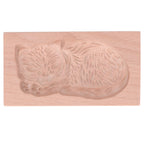 Animal Cookie Mold Lovely Vivid Wooden Biscuit Press Stamp Easy Demoulding Smoothly Cookie Mold Cat