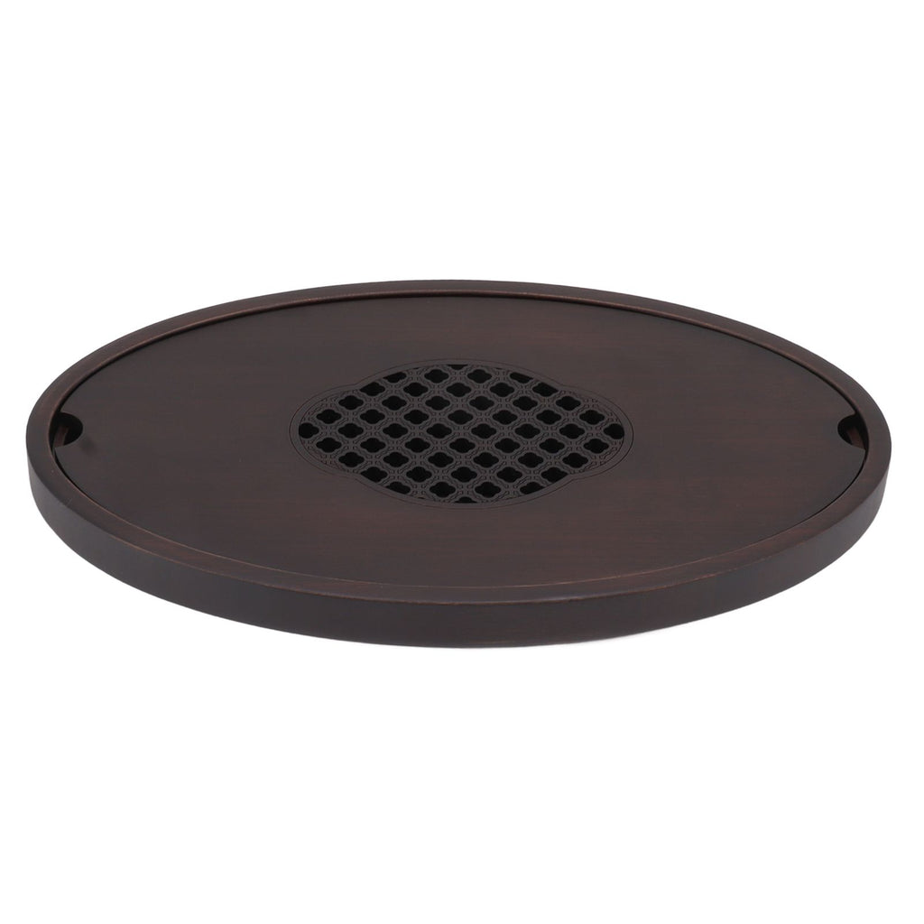 Bamboo Tea Table Tray Walnut Color Simple Elegant Chinese Style Water Storage Tea Tray with Handle S