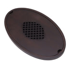 Bamboo Tea Table Tray Walnut Color Simple Elegant Chinese Style Water Storage Tea Tray with Handle S