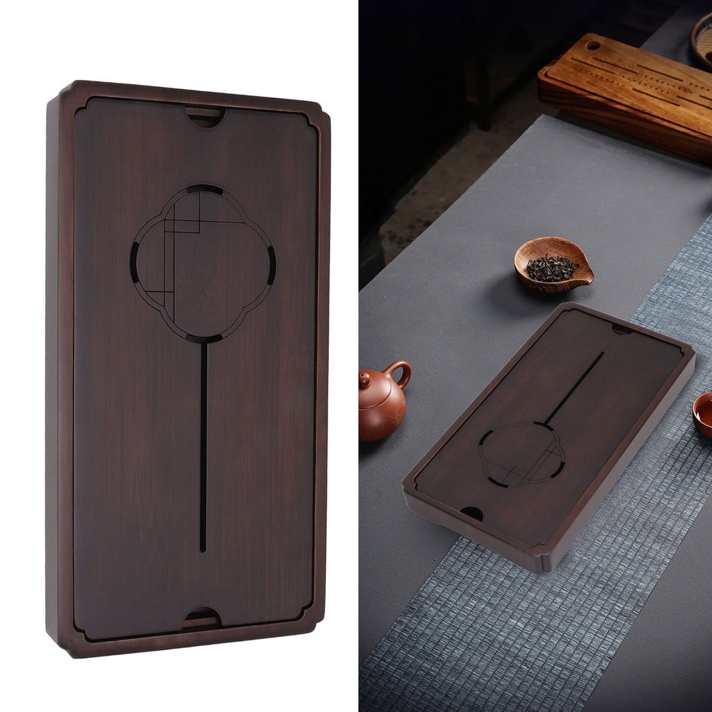 Chinese Water Storage Drainage Tea Tray Bamboo Simple Decorative Robust Household Tea Serving Tray Small Size