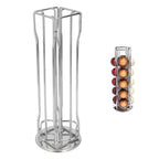 Coffee Capsule Stand 360° Rotation Anti Slip Thick Base Wrought Iron Capsule Pod Holder for Vertuoline 20pods Silver