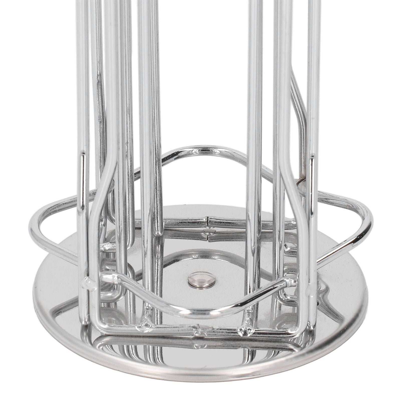 Coffee Capsule Stand 360° Rotation Anti Slip Thick Base Wrought Iron Capsule Pod Holder for Vertuoline 20pods Silver