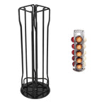 Coffee Capsule Stand 360° Rotation Anti Slip Thick Base Wrought Iron Capsule Pod Holder for Vertuoline 20pods Black
