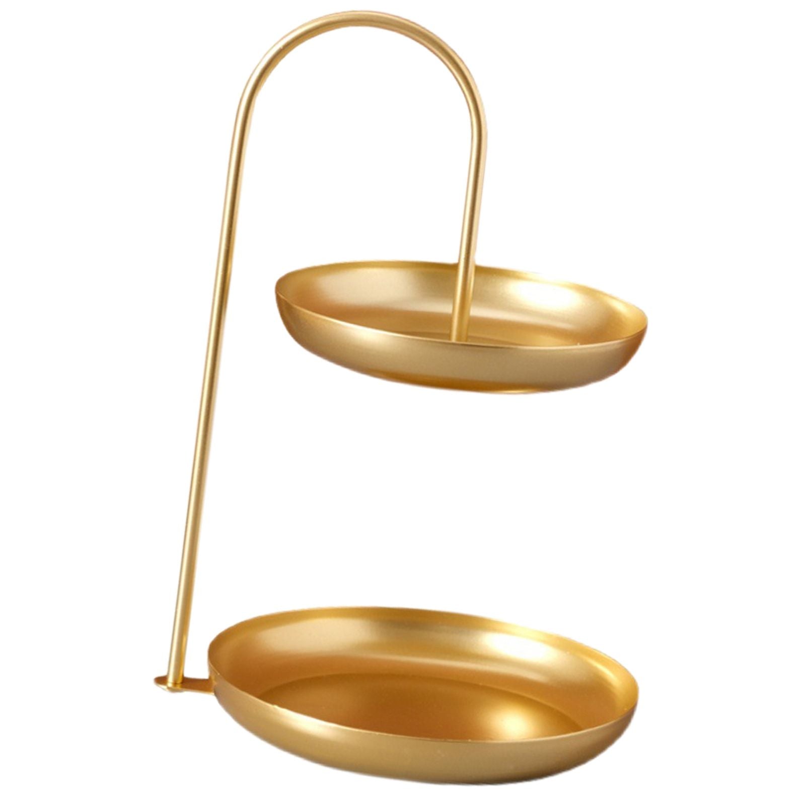 2 Tier Iron Fruit Serving Tray Waterproof Multi Tier Storage Platter for Coffee Table Party Gold