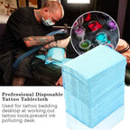 125PCS Tattoo Clean Pad Good Absorption Thick Cloth Disposable Tattoo Tablecloth for Tattooist Blue