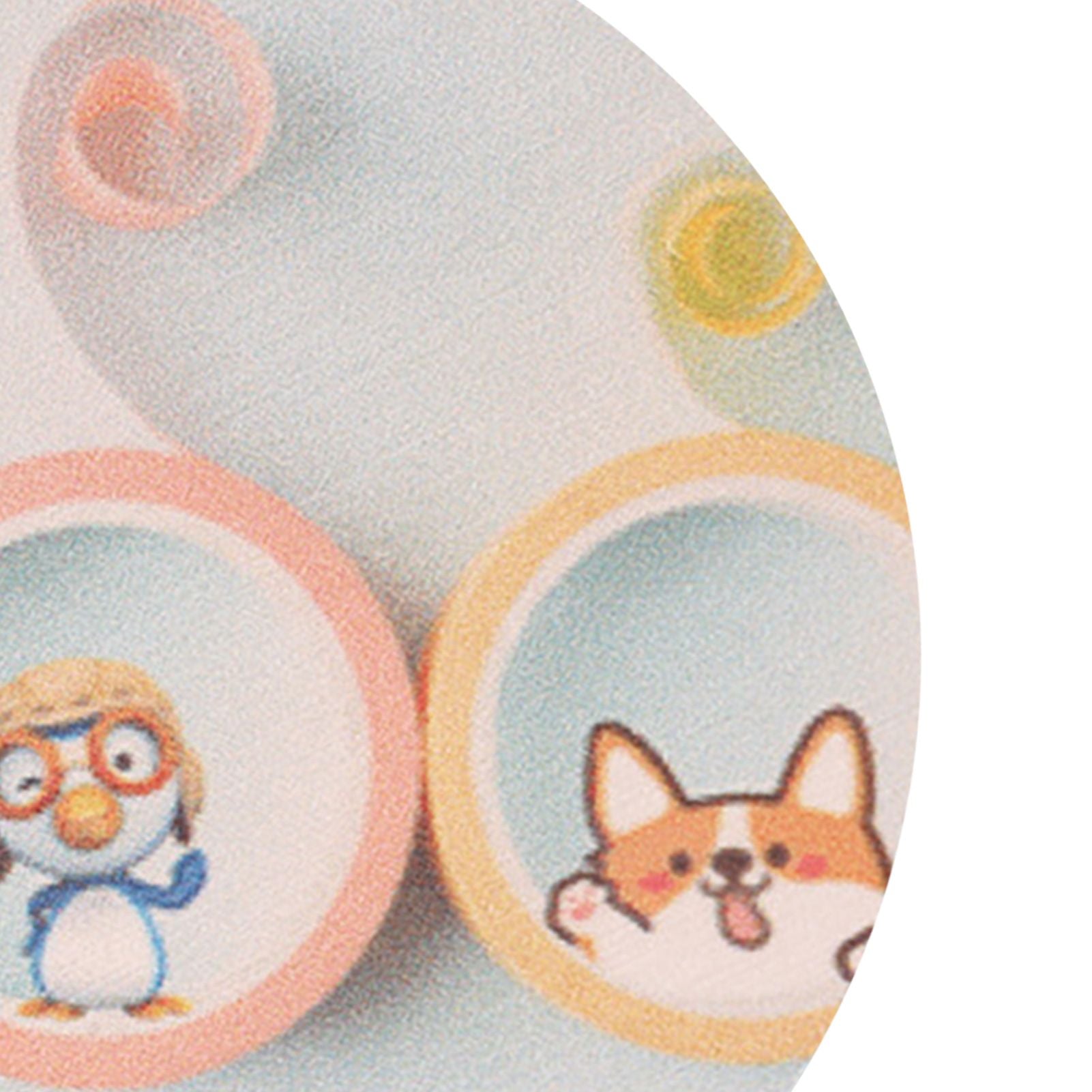 Round Cartoon Diatom Mud Coaster Water Absorbent Coaster Cutlery Insulation Anti Scalding Pad Marble Table Decor Flying Penguin