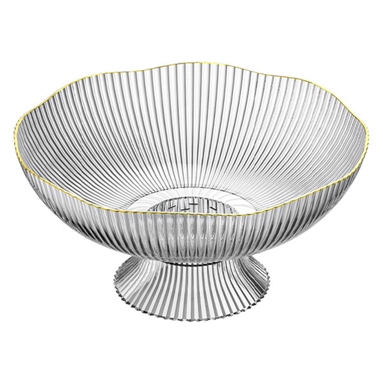 Plastic Footed Fruit Plate with Draining Hole Detachable Base Household Living Room Coffee Table Fruit Candy Snack Display Plate Transparent
