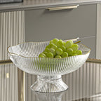 Plastic Footed Fruit Plate with Draining Hole Detachable Base Household Living Room Coffee Table Fruit Candy Snack Display Plate Transparent