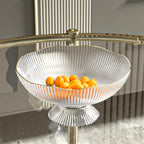 Plastic Footed Fruit Plate with Draining Hole Detachable Base Household Living Room Coffee Table Fruit Candy Snack Display Plate Transparent