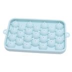 25 Grid Ice Cube Tray Easy Release Silicone Ice Ball Maker Mold Mini Round Ice Sphere Tray with Lid Blue