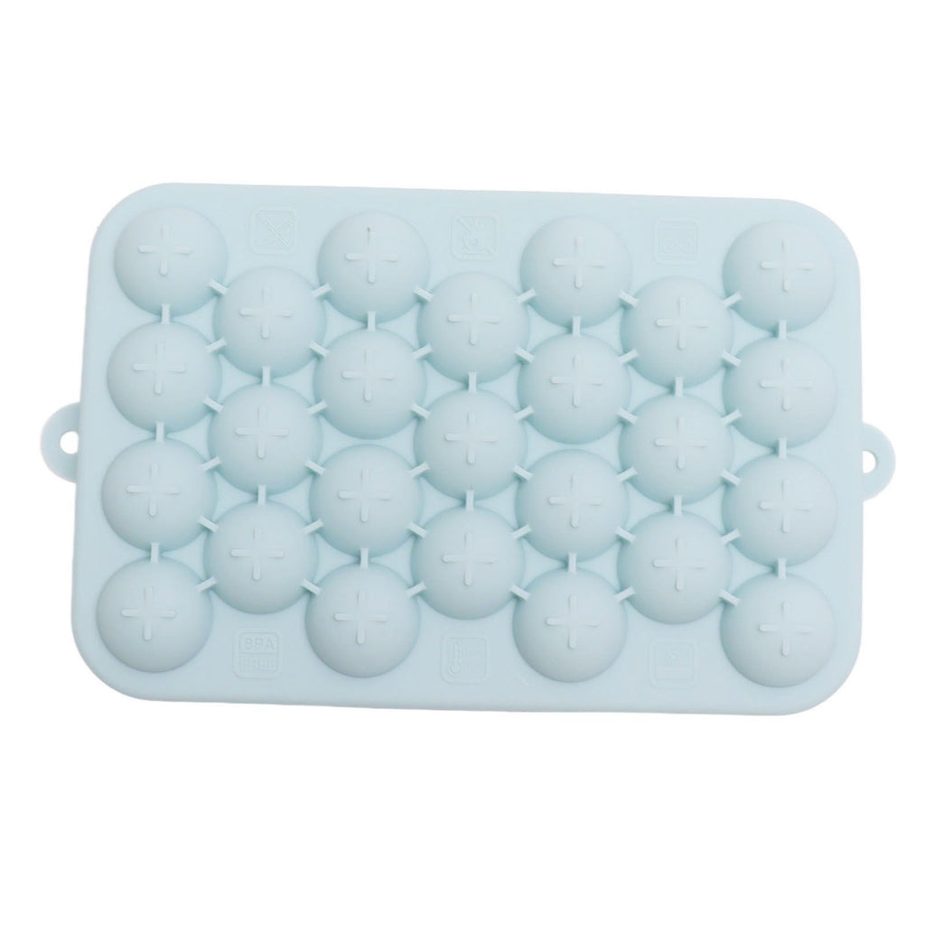 25 Grid Ice Cube Tray Easy Release Silicone Ice Ball Maker Mold Mini Round Ice Sphere Tray with Lid Blue