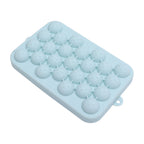 25 Grid Ice Cube Tray Easy Release Silicone Ice Ball Maker Mold Mini Round Ice Sphere Tray with Lid Blue