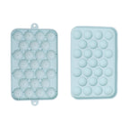 25 Grid Ice Cube Tray Easy Release Silicone Ice Ball Maker Mold Mini Round Ice Sphere Tray with Lid Blue