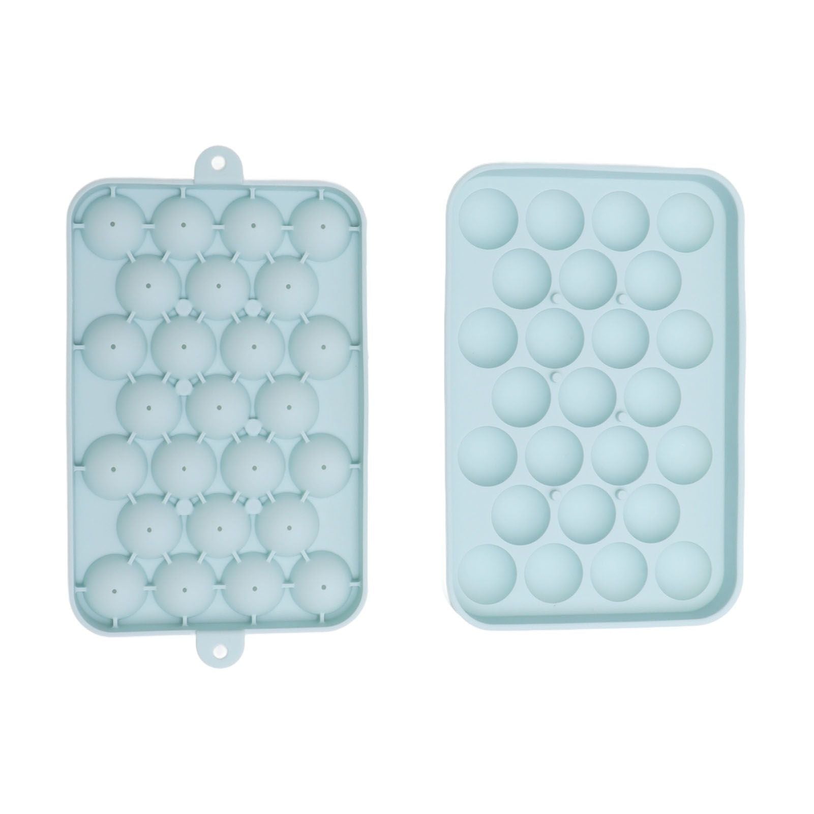 25 Grid Ice Cube Tray Easy Release Silicone Ice Ball Maker Mold Mini Round Ice Sphere Tray with Lid Blue