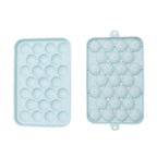 25 Grid Ice Cube Tray Easy Release Silicone Ice Ball Maker Mold Mini Round Ice Sphere Tray with Lid Blue