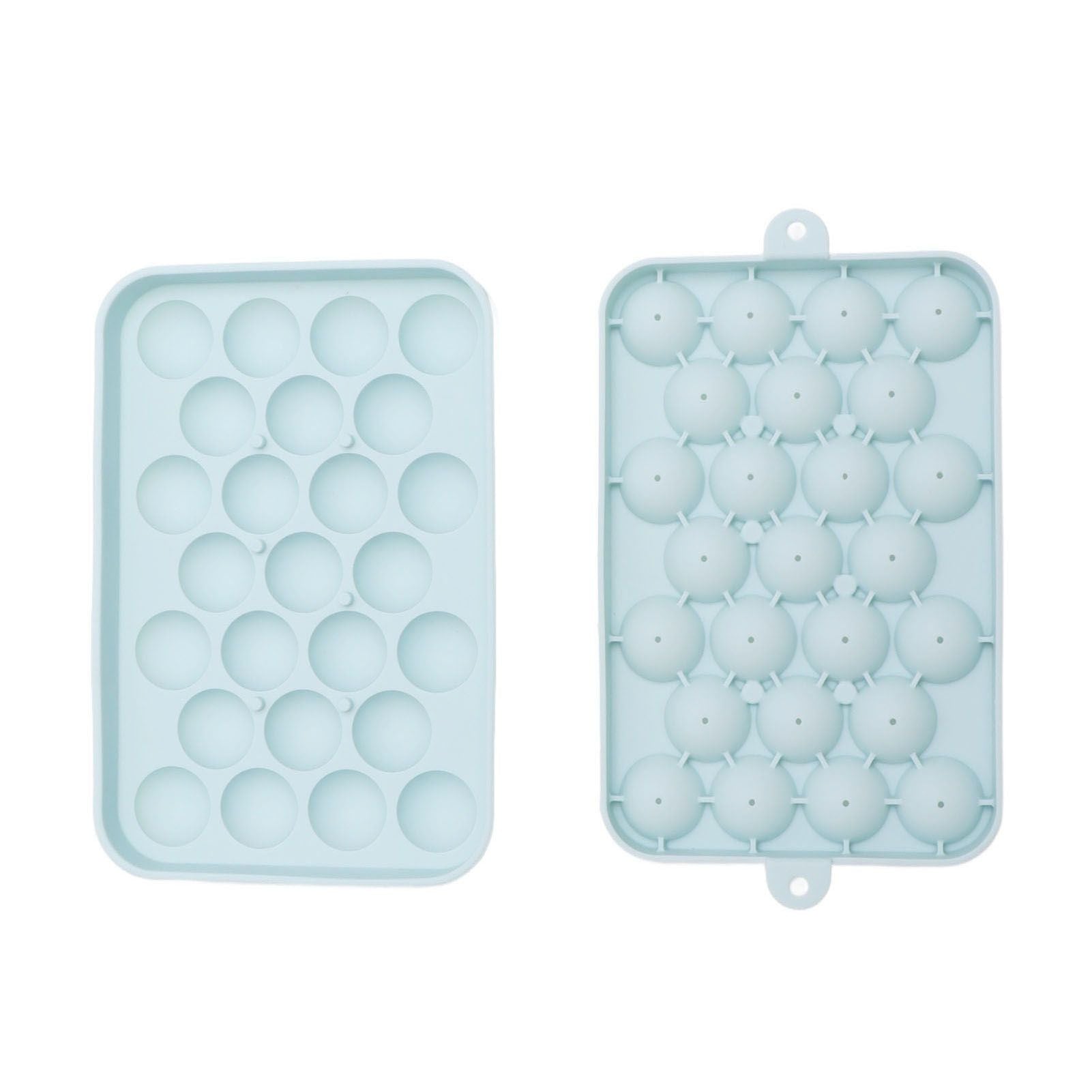 25 Grid Ice Cube Tray Easy Release Silicone Ice Ball Maker Mold Mini Round Ice Sphere Tray with Lid Blue