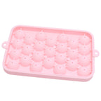 25 Grid Ice Cube Tray Easy Release Silicone Ice Ball Maker Mold Mini Round Ice Sphere Tray with Lid Pink